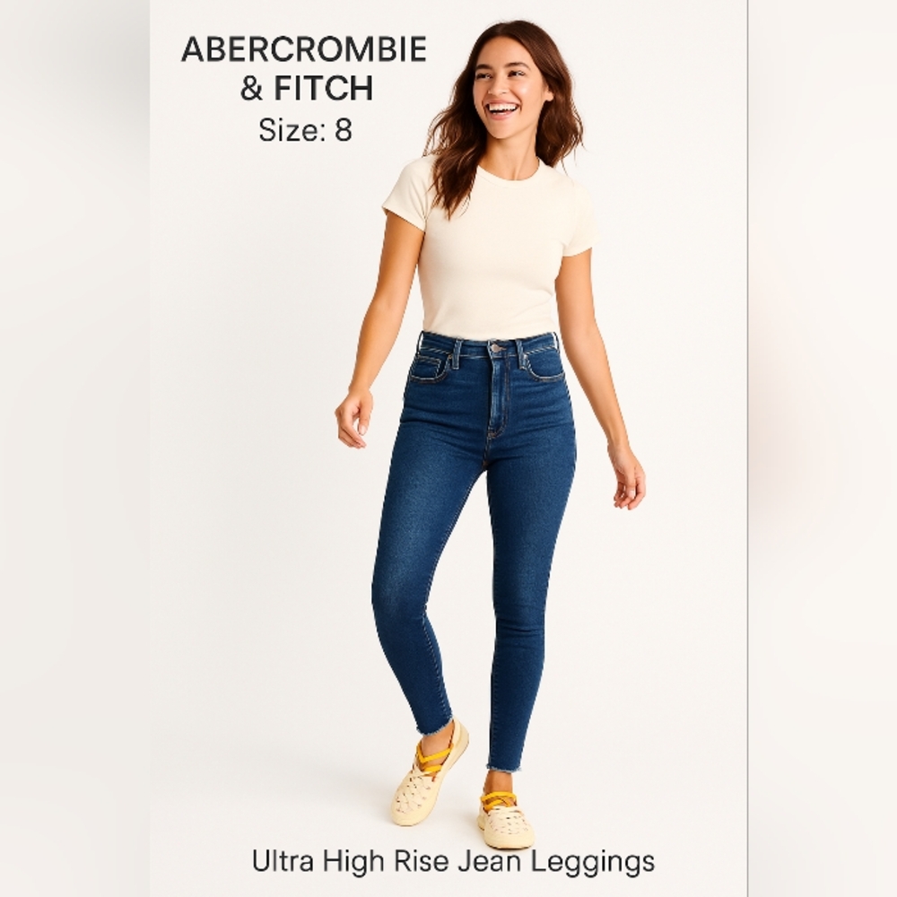 Abercrombie & Fitch Women's Ultra High Rise Blue Jean Legging Size 8